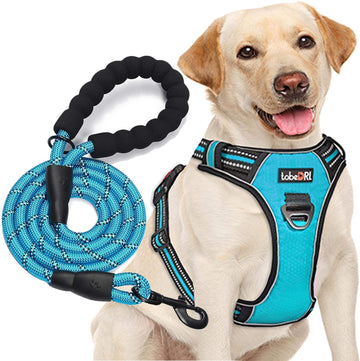 Loya Crafts Pull Dog Harness Adjustable, Reflective Oxford, Easy Control, with a Leash