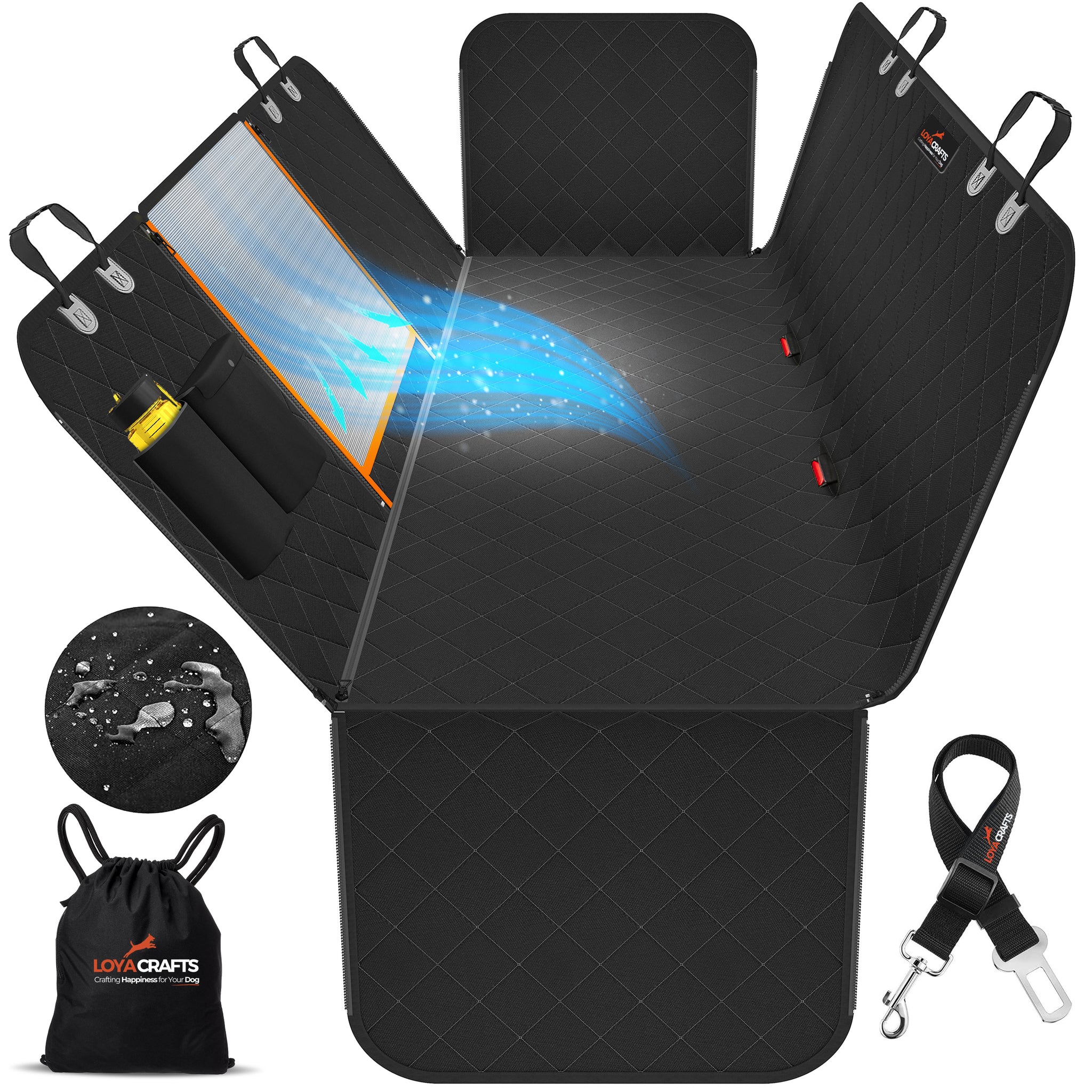 Dog Car Backseat Cover Simple Mesh , Perfect Dog Hammock for Car backseat - Travel Essential